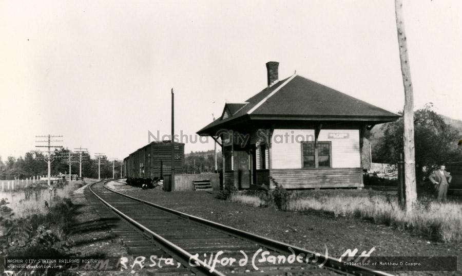 Postcard: Boston & Maine Railroad Station, Gilford (Sanders), New Hampshire